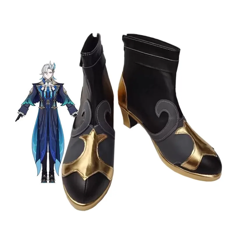 

Game Genshin Impact Neuvillette Cosplay Shoes Costume Neuvillette PU Leather Party Halloween Shoes Party Props