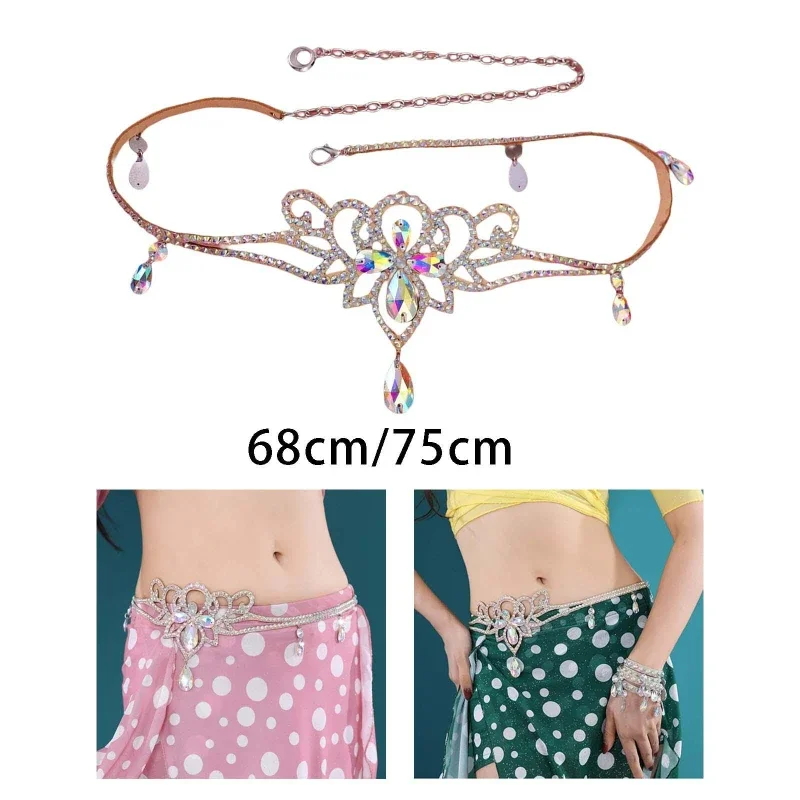 Mode Vrouwen Taille Keten Buikdansen Riem Sieraden Dancewear Outfit Kostuum Strass voor Buikdans Prestaties