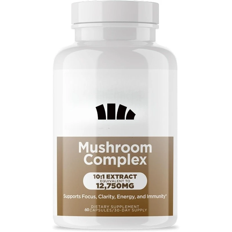 Mushroom Supplements Extracts of Gold Oysters, Mulberry Yellow, Poria Cocos, Ganoderma Lucidum, and Turkey Tail, 60 Capsules
