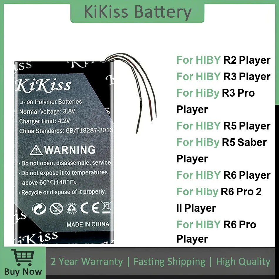 

Аккумулятор для HIBY R2 R3/Pro R5/Saber R6/Pro/II R8/S RS6 405055, 2 провода, без контактной головки, замена премиум-класса R5S