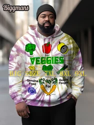 Biggmans Men's Plus Size Clothing Vegetable Assortment Tie Dye Graffiti Word Vegetable Hoodie 3XL 4XL 5XL 6XL 7XL 8XL 9XL