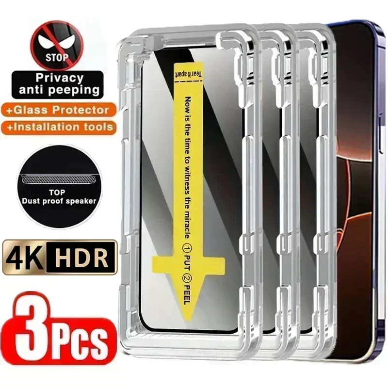 

3PCS Privacy Peeping Anti-Spy Tempered Glass Film For Huawei Pura 80 Ultra 70 Pro P60 Art P50 P30 P40 Pro Plus Screen Protector