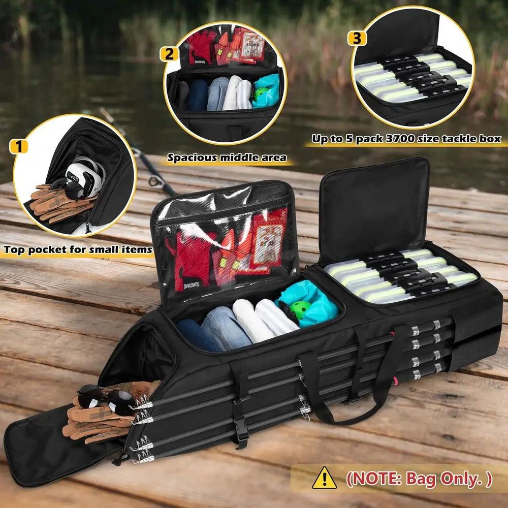 Fishing Backpack with 8-Rod Capacity, Tackle Bag, Gear Storage, and Tactical Molle System image 9