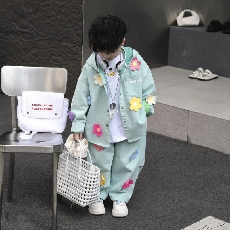 Traje para niños, traje informal, traje pequeño para niño guapo, vestido de flores para niños, disfraz de actuación para niños de primavera y otoño