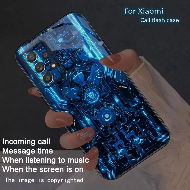 

For Redmi Note 14 13 12 Pro Plus 5G Luminous Phone Case For Xiaomi POCO C65 C75 X5 X6 X7 15T F7 Pro Ultra LED Flash Phone Cover