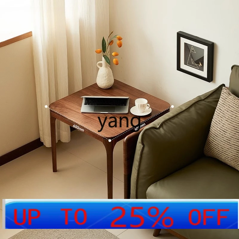 

LH black walnut solid wood square table modern simple side table sofa small coffee table