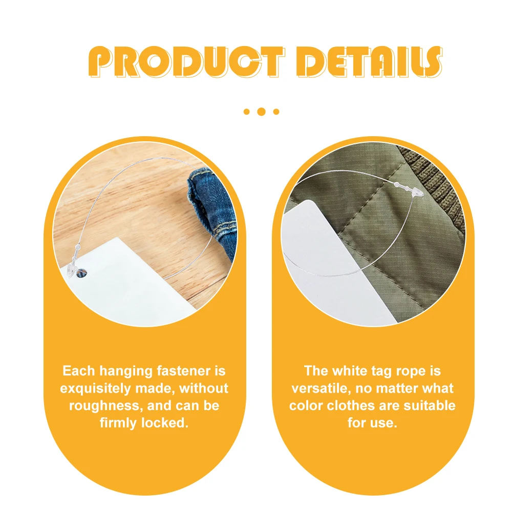 

5000pcs Label Security Tag Ropes 4 Inch White Garment Accessories Cord Clasp Price Tag Fastener For Clothes Gift Tags