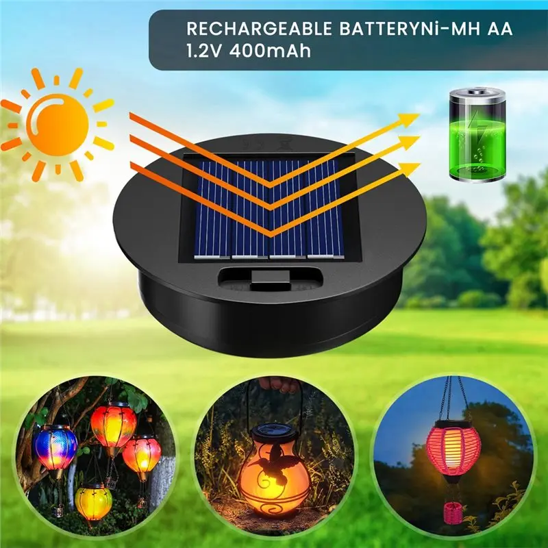 24-Hour Delivery 2 Pack LED Solar Light Replacement Tops For Hot Air Balloon Lanterns(Fits 2.87 To 3.35 Inch Openings)