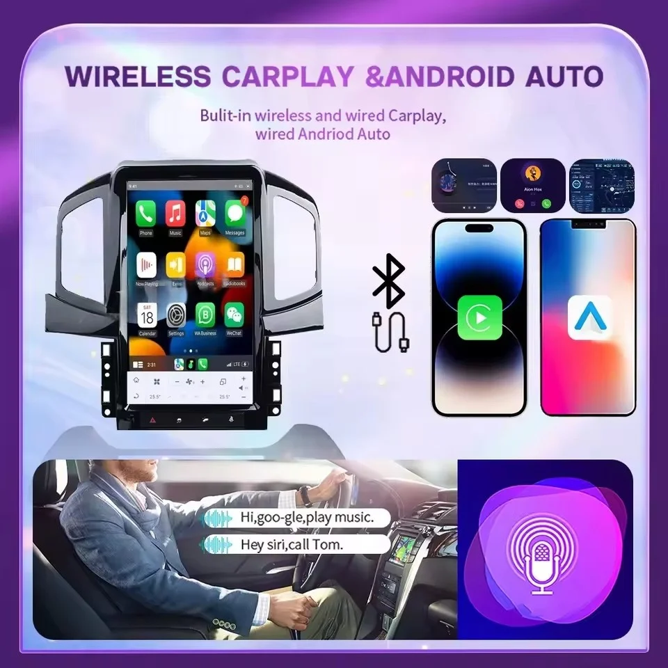 HANL راديو تلقائي لسيارة شيفروليه كابتيفا 2013-2017 أندرويد 13 شاشة عمودية سيارة لتحديد المواقع والملاحة ستيريو رئيس وحدة مشغل وسائط متعددة