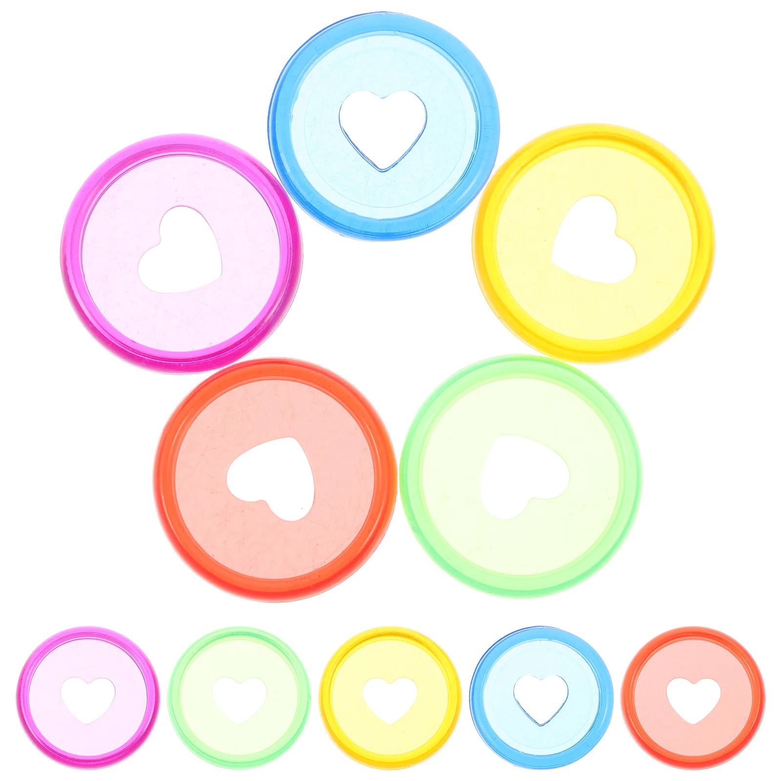 25Pcs Plastic Binding Discs Colorful Heart Shape Discbound Discs for Loose-Leaf Notebook Planner Office Accessories