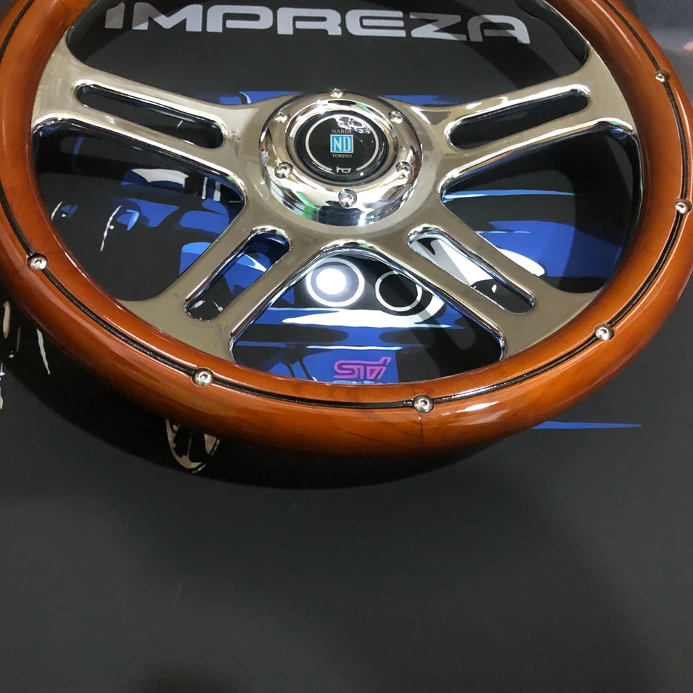 Classic 350MM Universal 4 Spokes Racing Nardi Wood Steering Wheel Car JDM ABS Wood Steering Wheel Volantes For VW HONDA TOYOTA