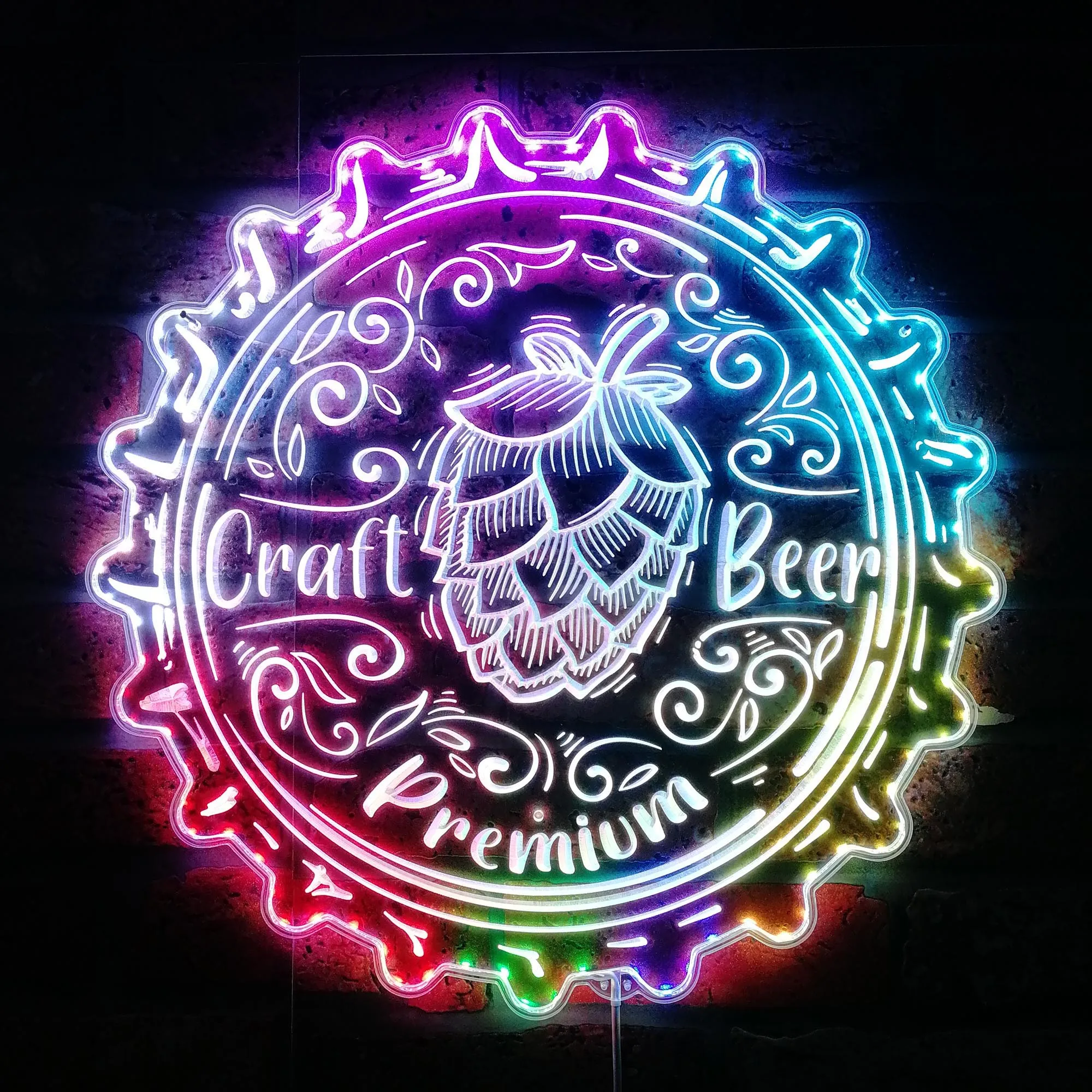 

Craft Beer Premium Bar Cap Glam Led Neon Sign st06-fnd-i0203-c