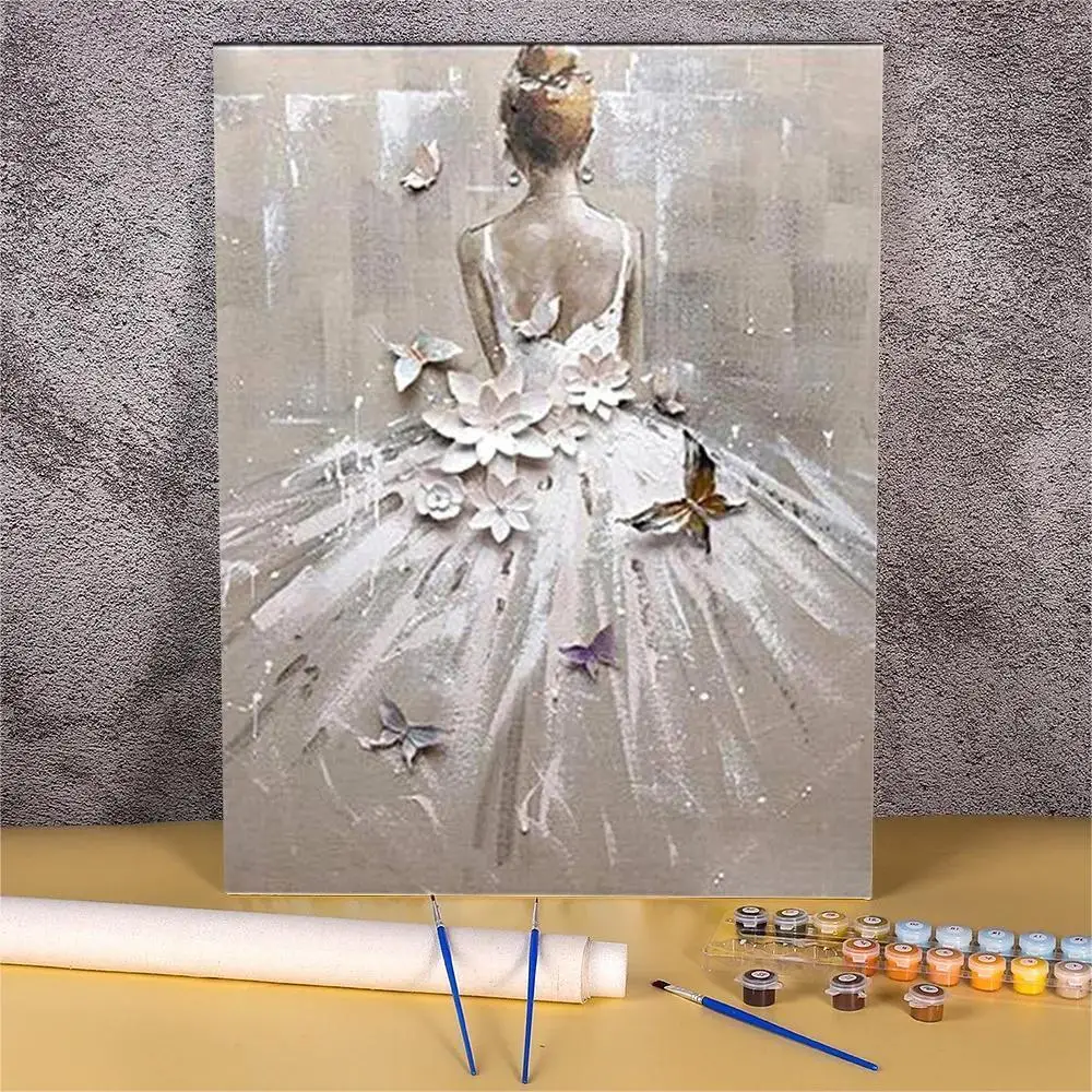 Acrylic Paint Painting By Numbers Wall Art Butterfly Dancer Modular Picture for Drawing Home Decoration Adults Crafts Pintura