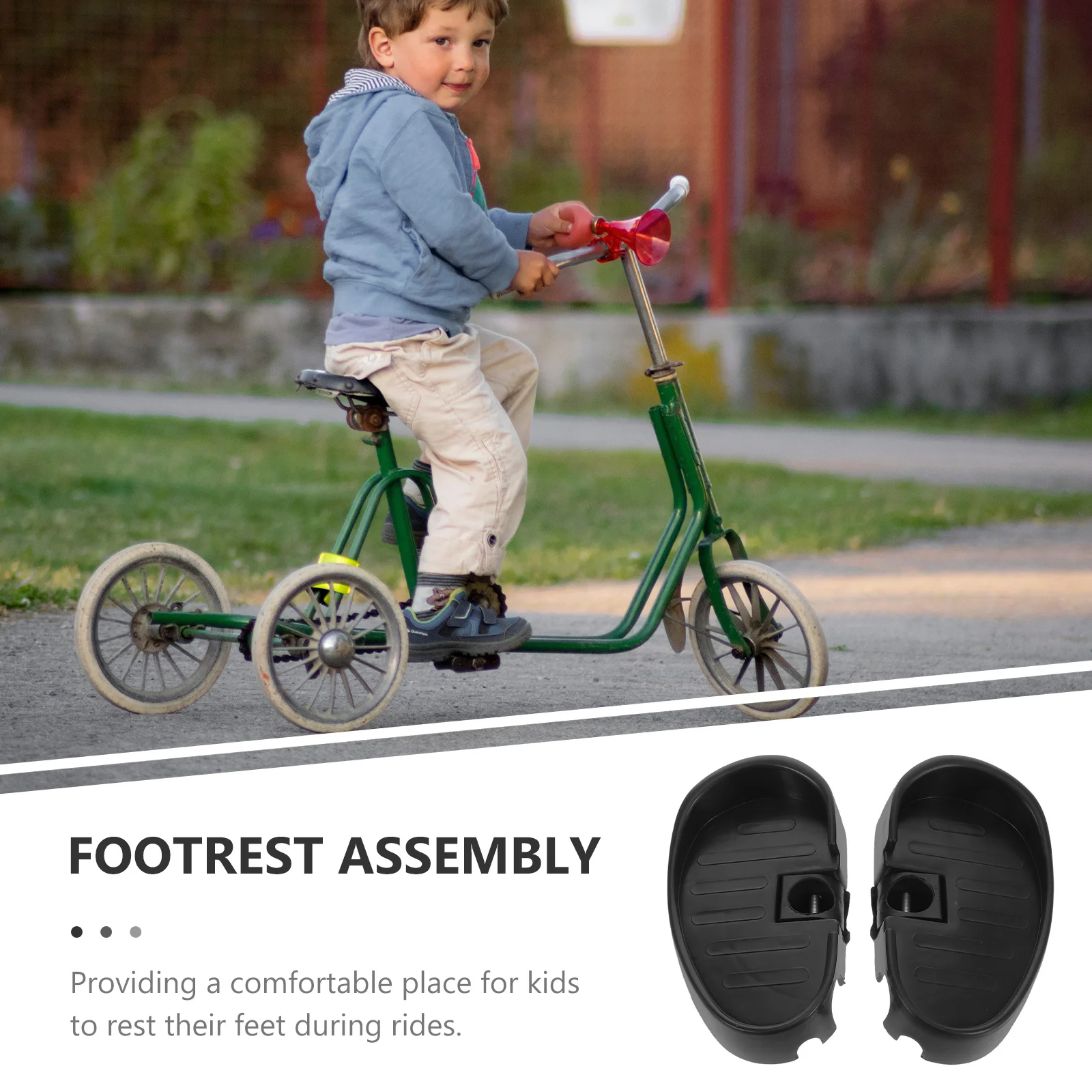 2 шт. компоненты подставки для ног трехколесного велосипеда, сменные детские педали, прочный пластик, простая установка, аксессуары для верховой езды на открытом воздухе, противоскользящие