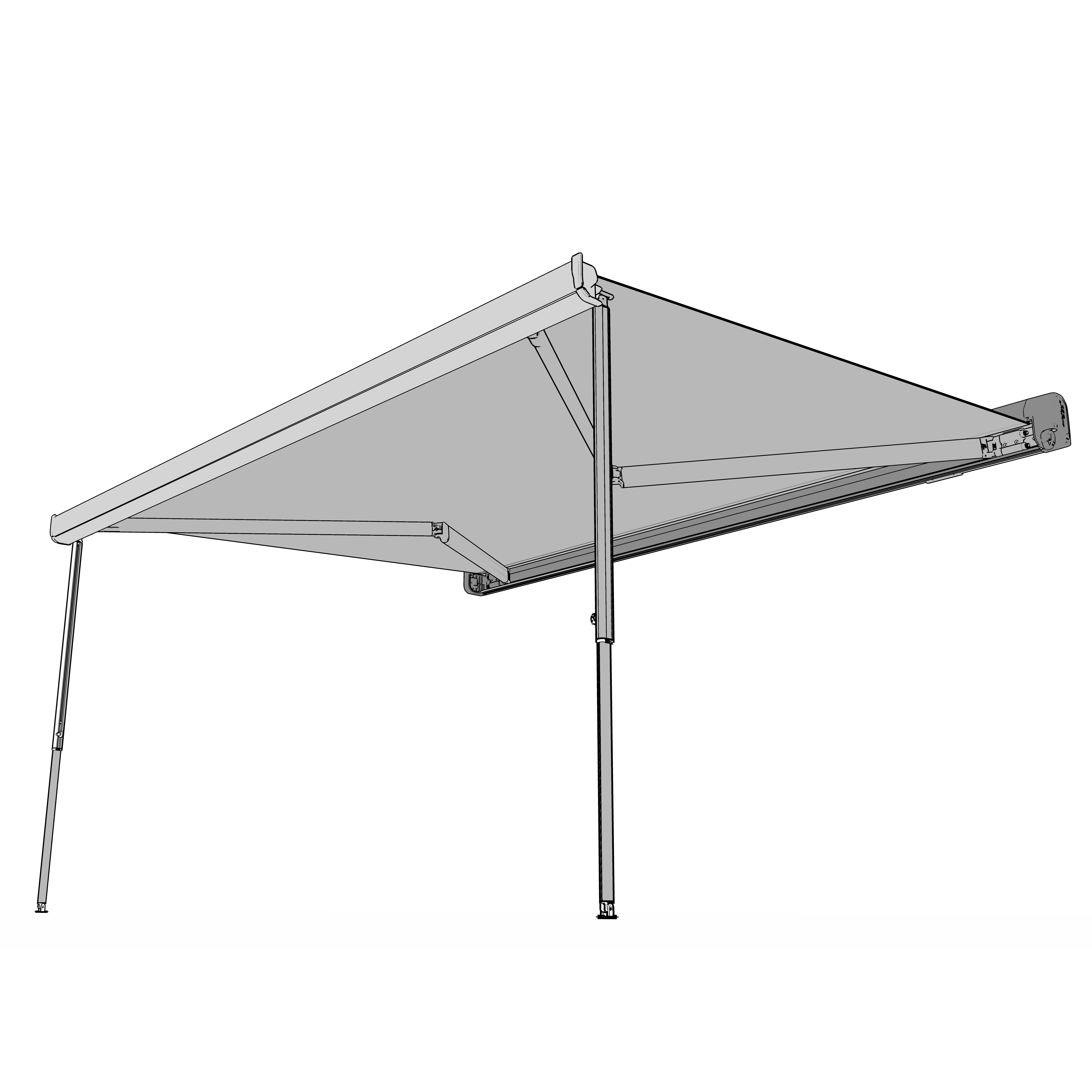 S27 Electric Or Manual Control Led Light Type High Quality Side Mounted Awning