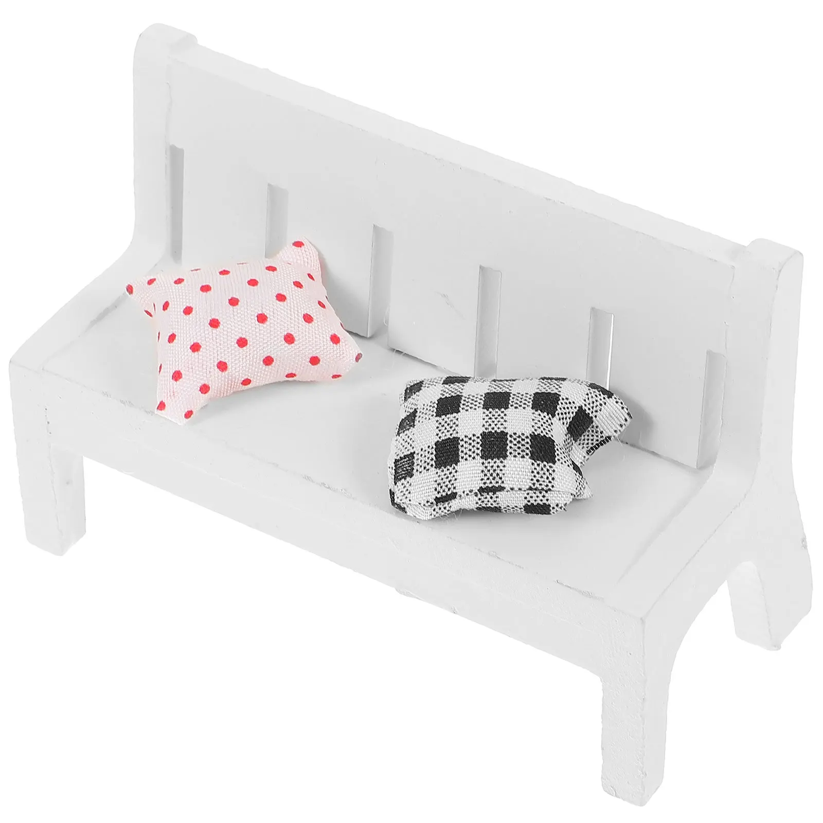 3 ชิ้นไม้สีขาว Mini Bench คู่ที่นั่ง Hollow Design น้ําหนักเบาสวนตกแต่งบ้านชั้นวางหนังสือ Sill โต๊ะ