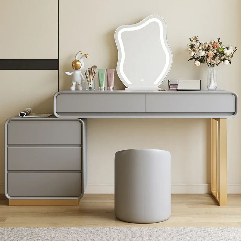Dressing Table, Bedroom, Modern, Simple, Luxury, Cream Style, Small Unit Storage Cabinet, One Piece, Scalable Mesh Red 4