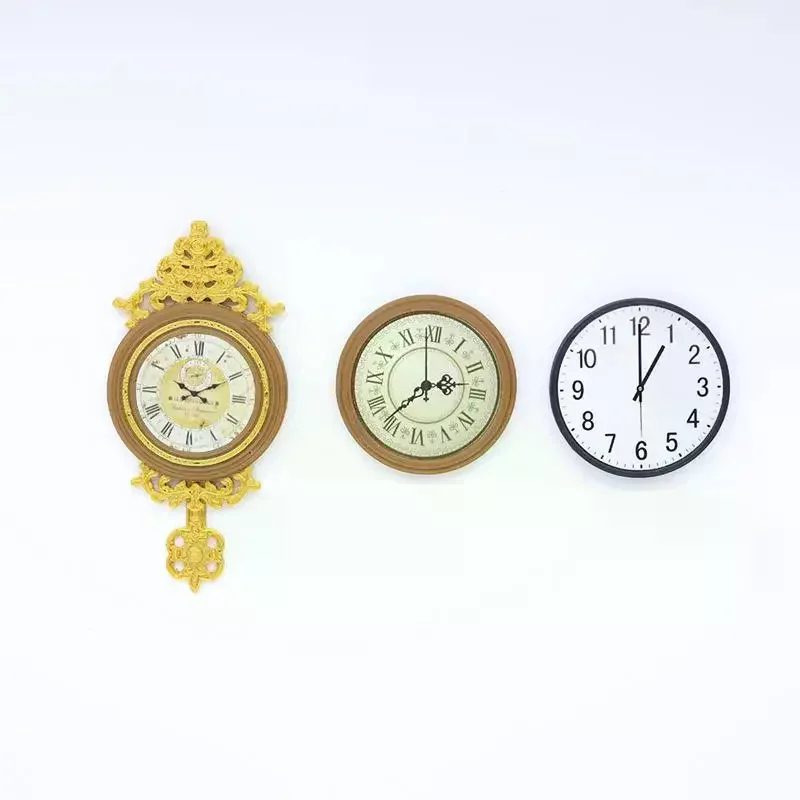 1 pçs 1:12 casa de bonecas em miniatura retro europeu relógio parede modelo funiture acessórios para casa boneca decoração crianças fingir jogar brinquedos