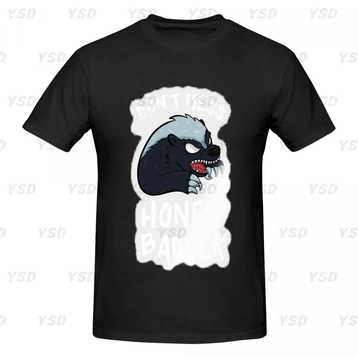 Honey Badger Men's tight fitting sports T-shirt,Gym Sportswear, Oversized print Tee shirt