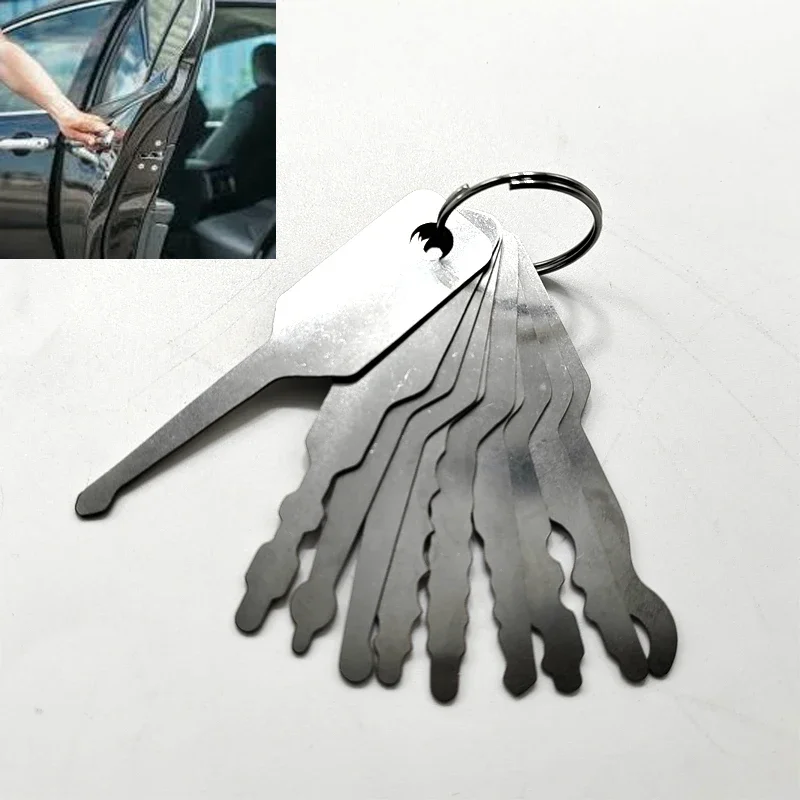 Auto Jiggler Tryout Keys Car Unlock Door Open Automotive Hook Hand Duty Tools Pick Tool Kit Heavy Duty Hand Jiggler Keychain Set