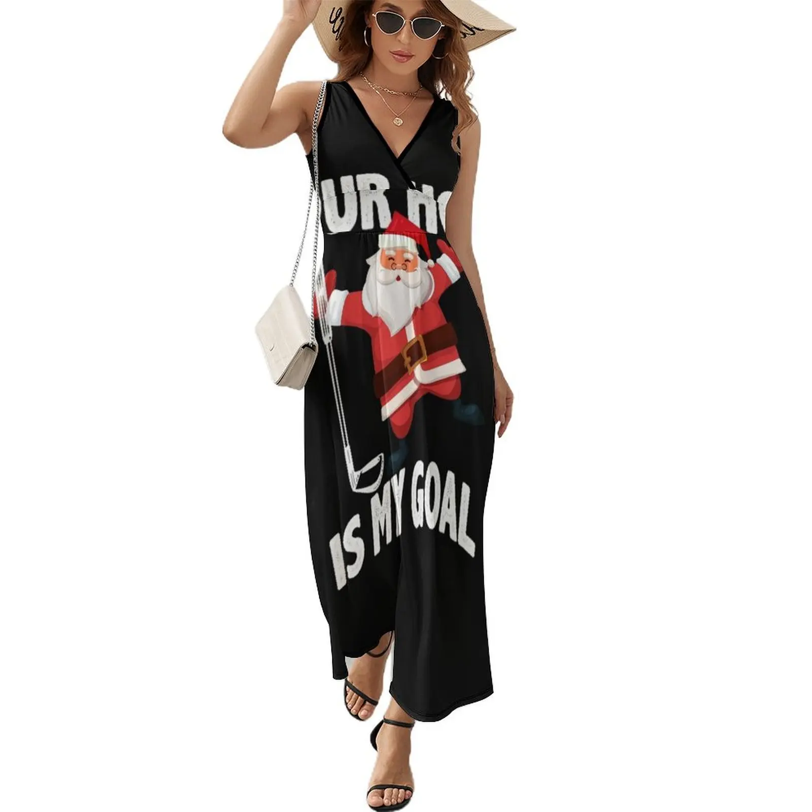 

Naughty Secret Santa Ugly Christmas Holiday Festive Golf Sweatshirt Sleeveless Dress bandage dress