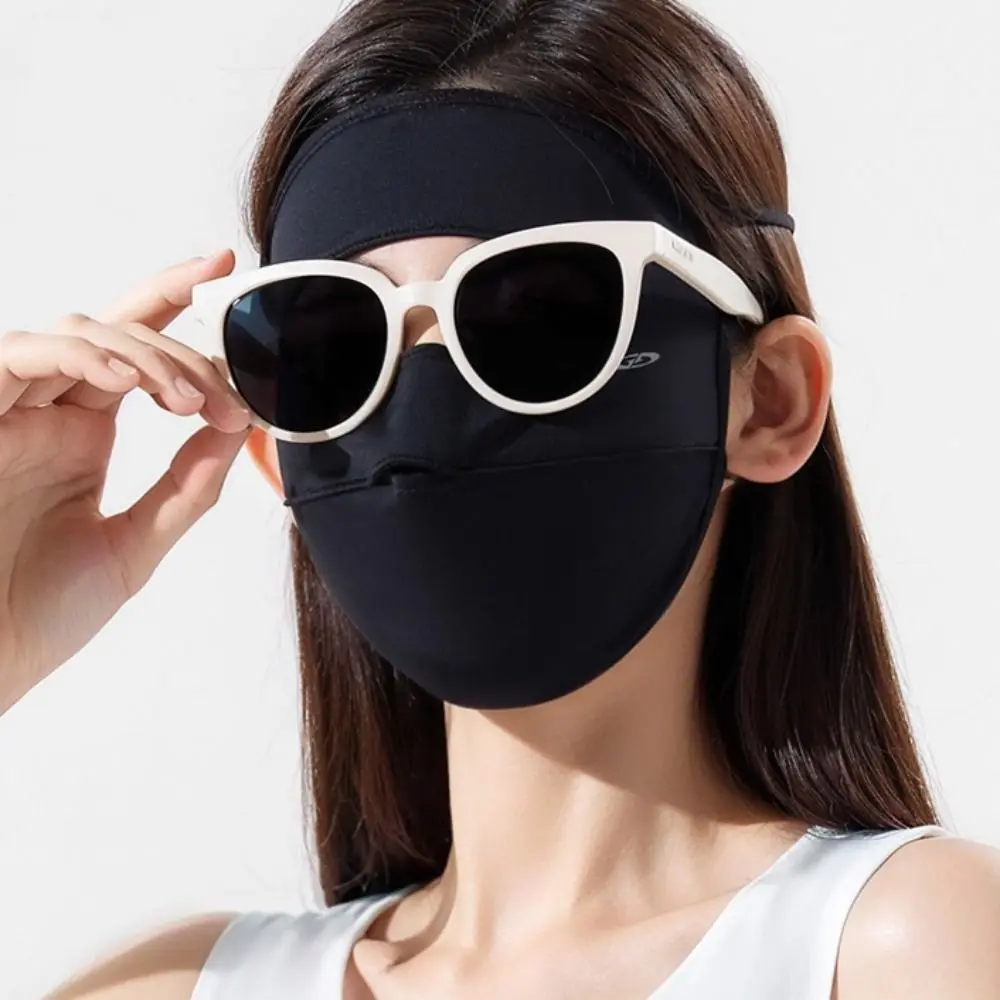 

Sunscreen Face Scarf Ice Silk Mask Face Mask Solid Color Sunscreen Mask Sunscreen Veil Summer Face Gini Mask Women/Girls