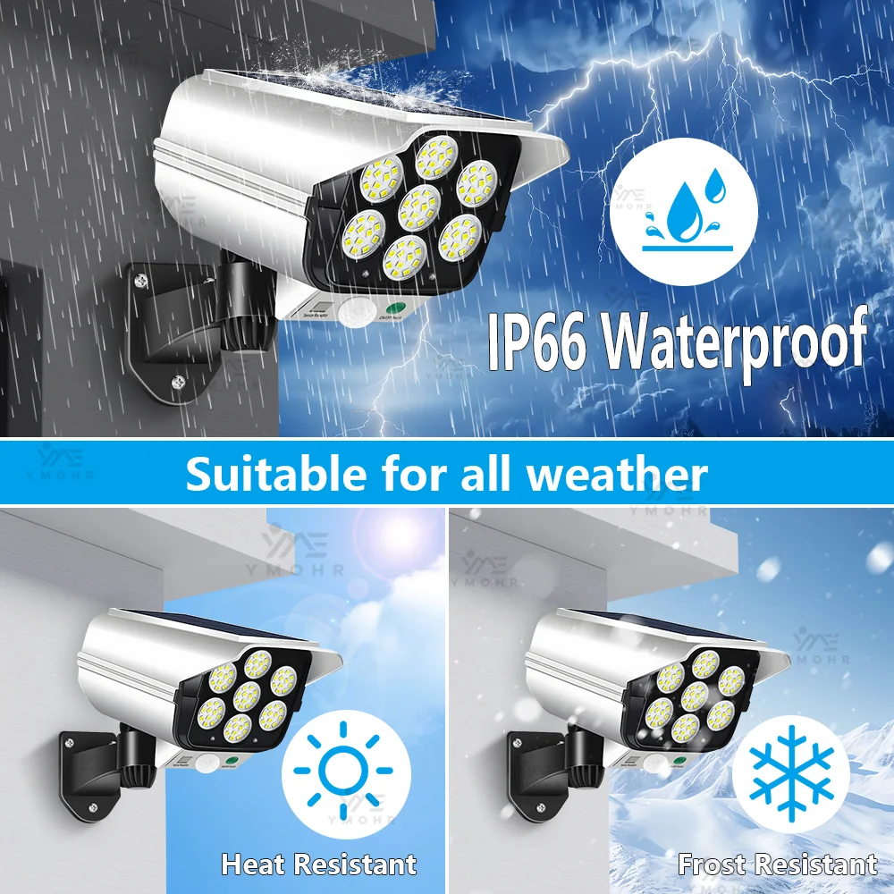 IP65 Solar Lights Outdoor Waterproof Motion Sensor Wall Lamp Simulated Camera Solar Powered Lamp Sunlight Outdoor Garden Lantern