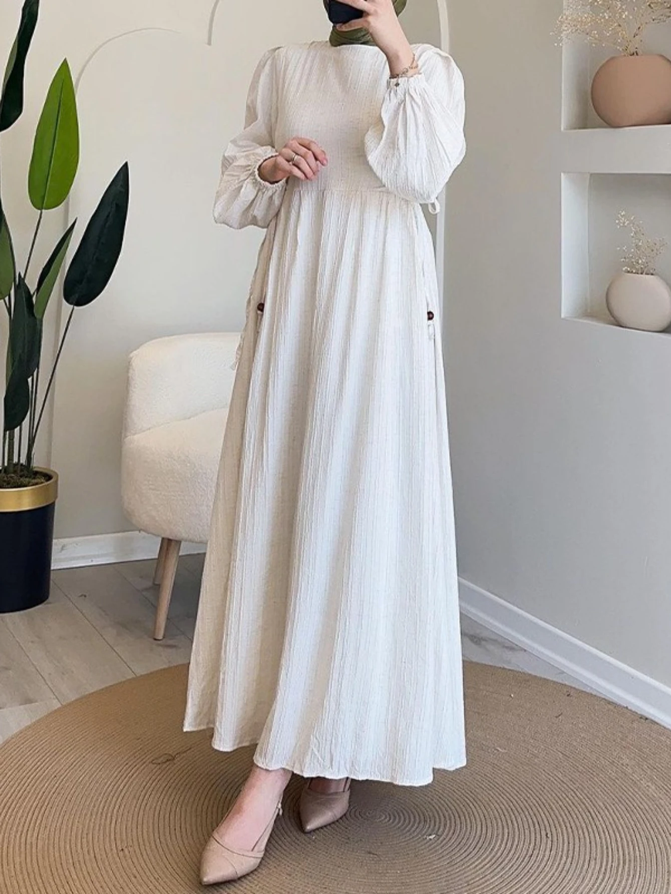 Eid Women Dress Muslim Abaya Party Jalabiya Ramadan Long Dresses Lantern Sleeve Vestidos Largos Arab Long Robe Morocco Kaftan