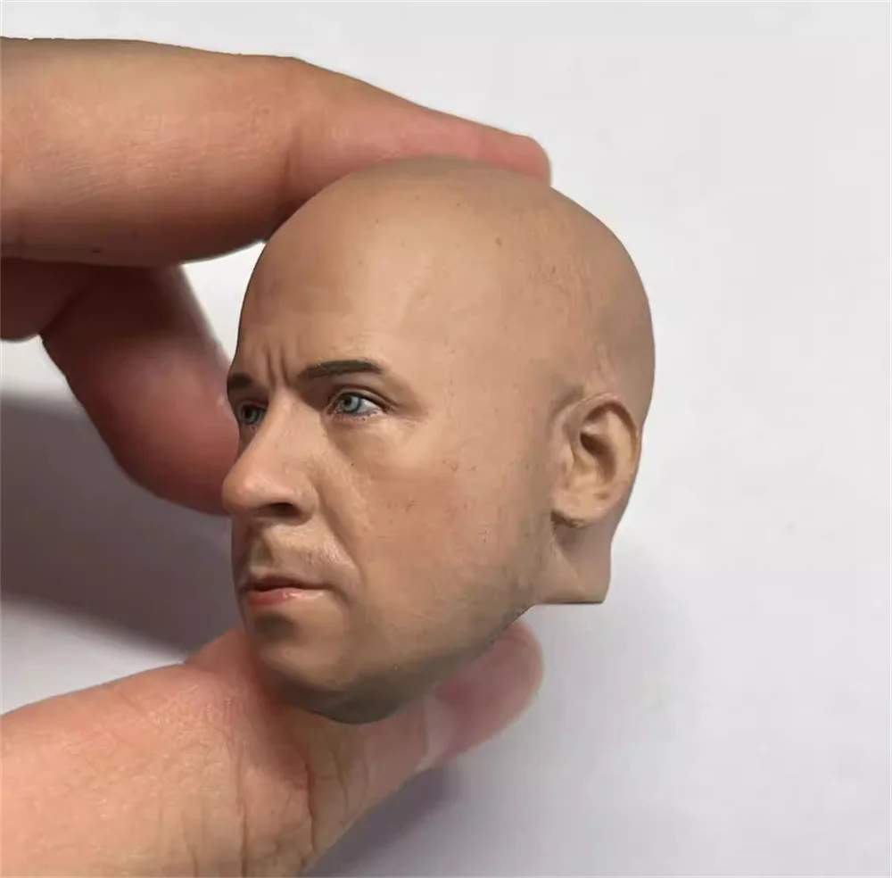 1/6 Male Vin Diesel Racer Guy Head Sculpture Carving For 12inch