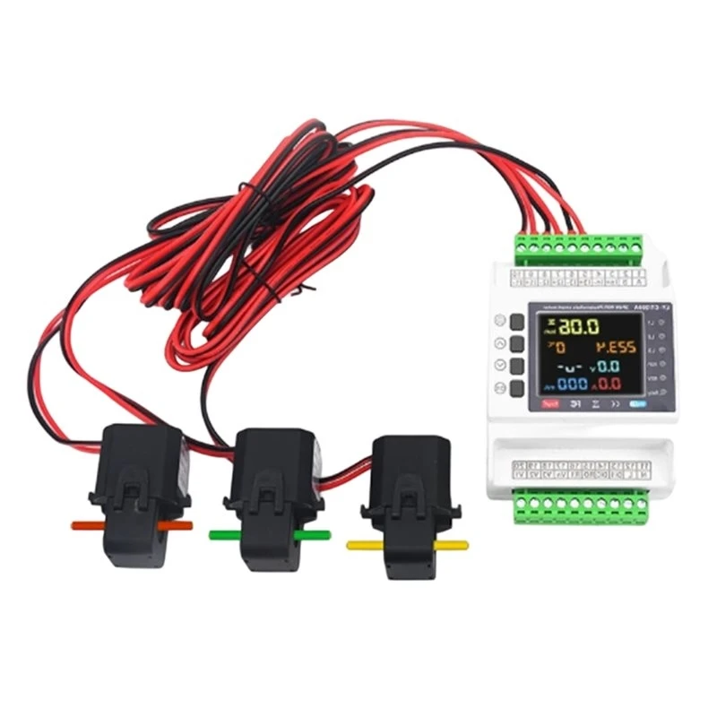 AS60-Circuit Breaker Over& Under Voltage Protector Tuya Wifi Smart Bi-Directional Energy Meter With 3CT Clamps For Home Auto