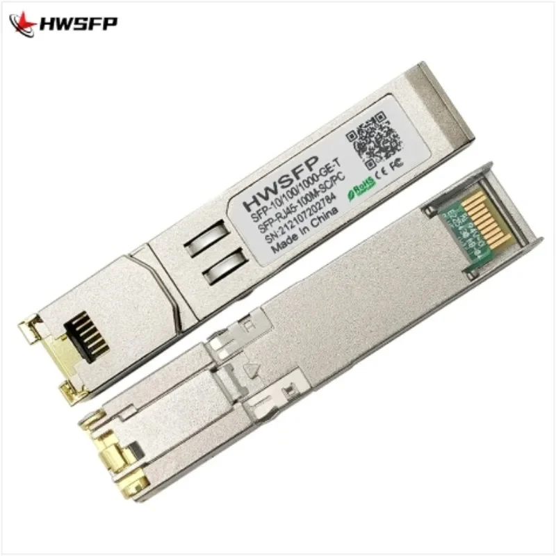 

HWSFP 100M and Gigabit Adaptive Optical Conversion Module SFP-10/100/1000-GE-T RJ45 Network Port 100m Single