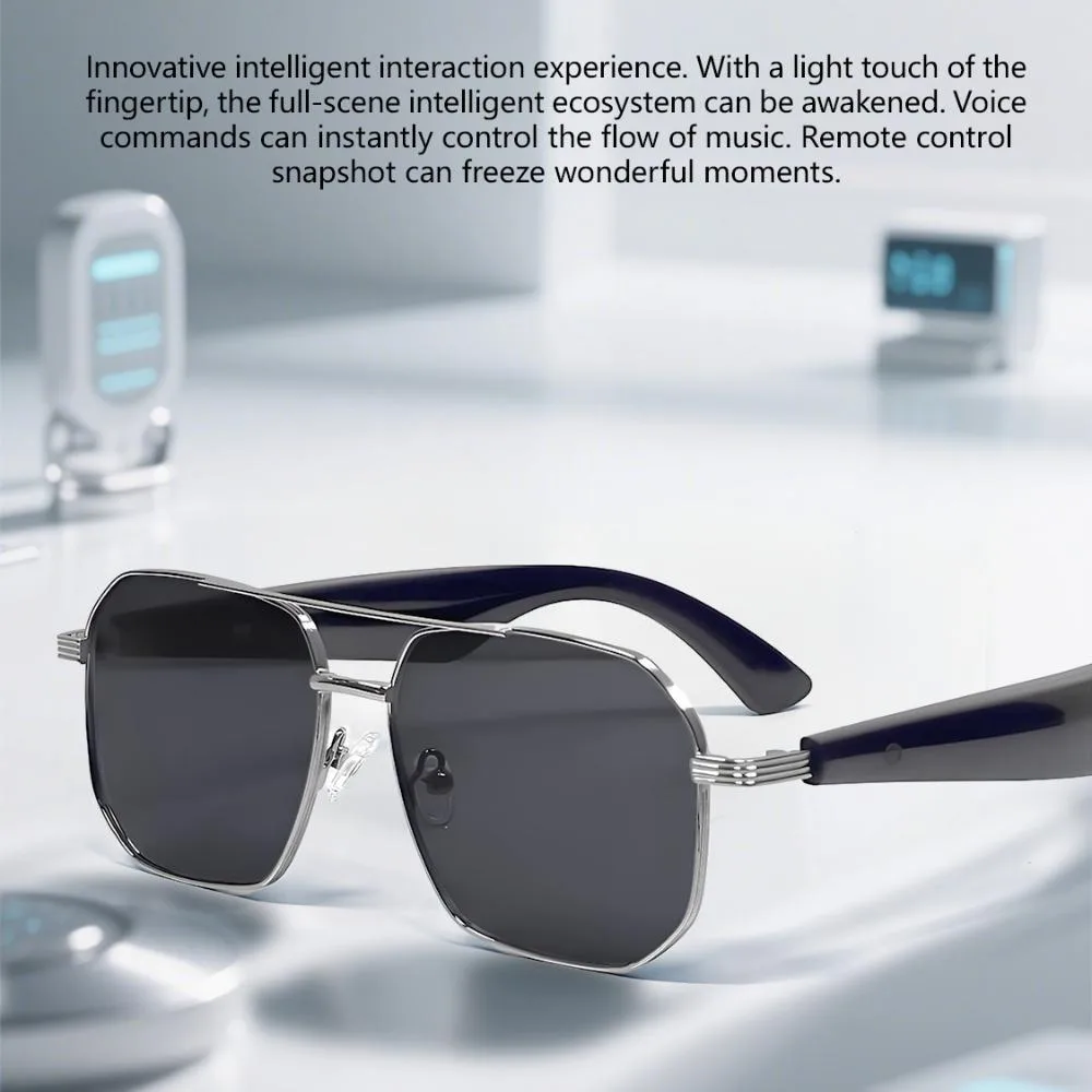 Smart Glasses Wireless Call Headphone 2 In 1 Blue Tooth 5.4 Intelligent Translation Music Playing Sunglasses Voice Assistant