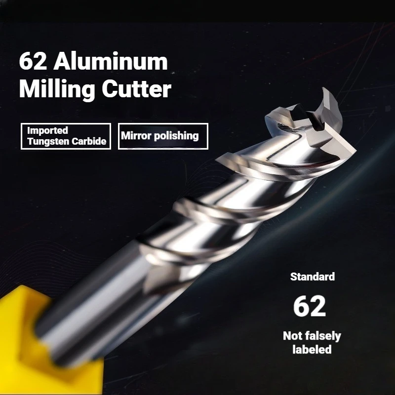 HRC62 3 Flute Tungsten End Mill 62 Degree High Gloss Aluminum CNC Milling Cutter 1-20mm for Aluminum Wood Plastic