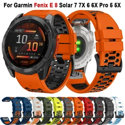 QuickFit 22/26mm Silicone Bands For Garmin Fenix E 8 47mm 51mm 7 7X 6 6X 5 5X Plus/Enduro 3/Epix Pro Gen 2 Strap Bracelet Correa