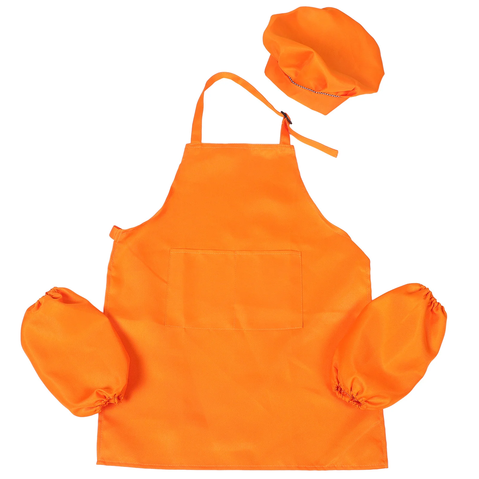

1Set Kids Apron Chef Hat Sleeve Adjustable Straps Boys Girls Cooking Baking Painting Child Craft Party Kitchen Tools