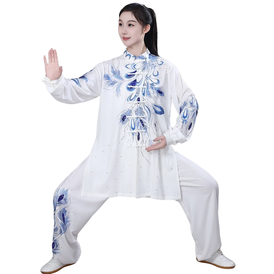 الصينية الكونغ فو تاي تشي التدريب ممارسة البدلة فنون الدفاع عن النفس تايجيكوان وشو موحدة زهرة التطريز الترتر القمم + فستان أطفال مع سروال داخلي 3 لذلك #5