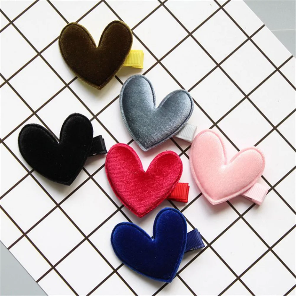 6 ชิ้นอุปกรณ์เสริมผม Love Heart Barrette คลิปเด็กสําหรับสาว Grace Elegant Hairpin รูป Hairclip เด็ก