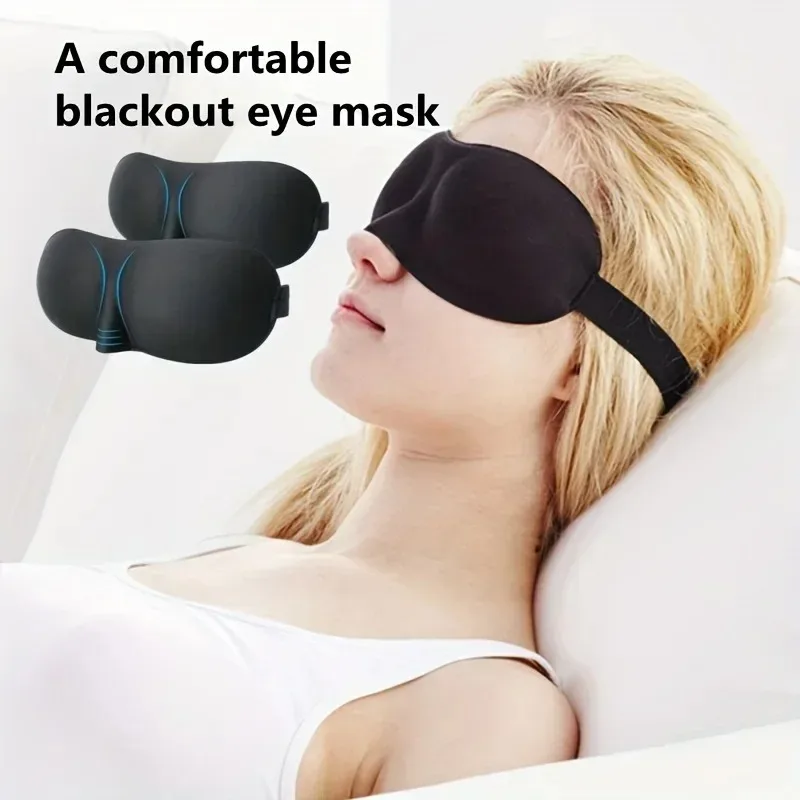 3D Sleep Mask Blackout, Contoured Padded Eye Shade for Sleeping, Travel Blindfold for Men and Women