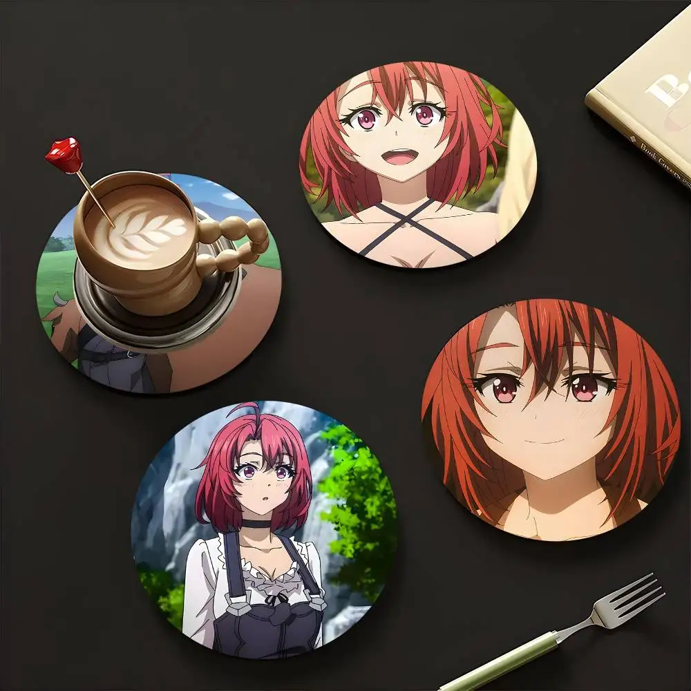1pc Cow Girl Goblin Slayer Wooden Coaster Colour Printing Cup Mat Home Desk Decoration Gifts