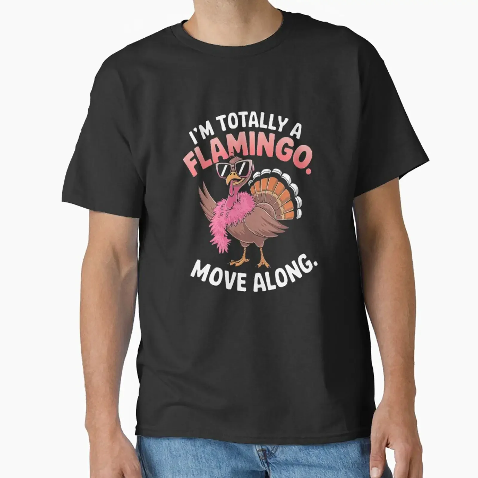 Funny Turkey Flamingo Disguise For Lovers Thanksgiving Classic T Shirt vintage Washed Unisex Versatile Slightly Comfortable