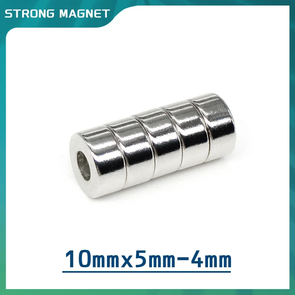 10/20/30/50/100/150/200PCS 10x5-4 Strong Round Countersunk Magnets 10x5 mm Hole 4mm Minor Small Rare Earth Magnet 10*5-4 mm 10*5