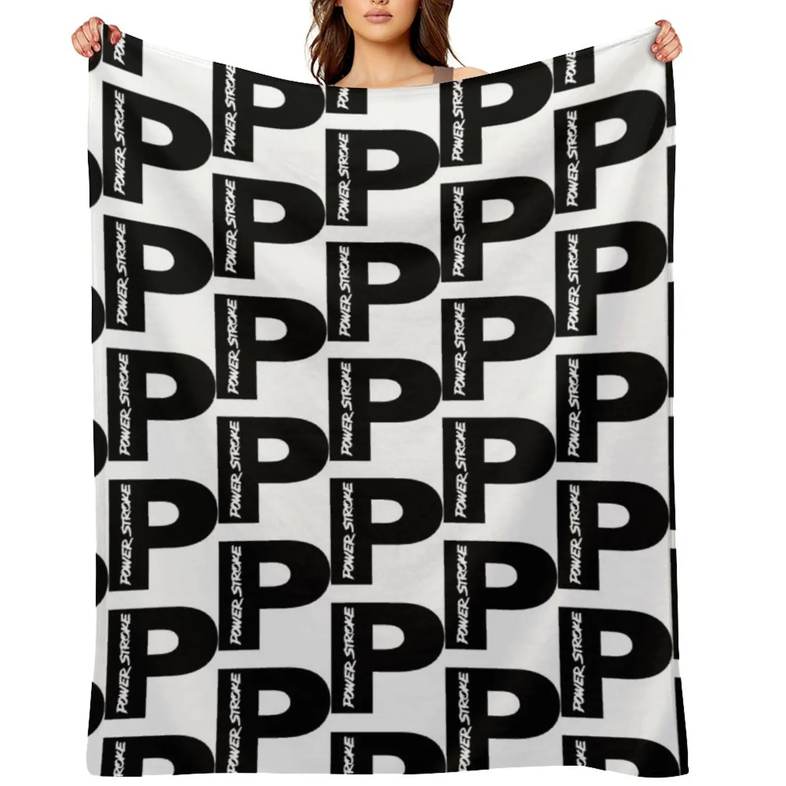 PowerStroke Black Throw Blanket Cute Plaid Soft Plush Plaid Designers Decorative Beds Blankets