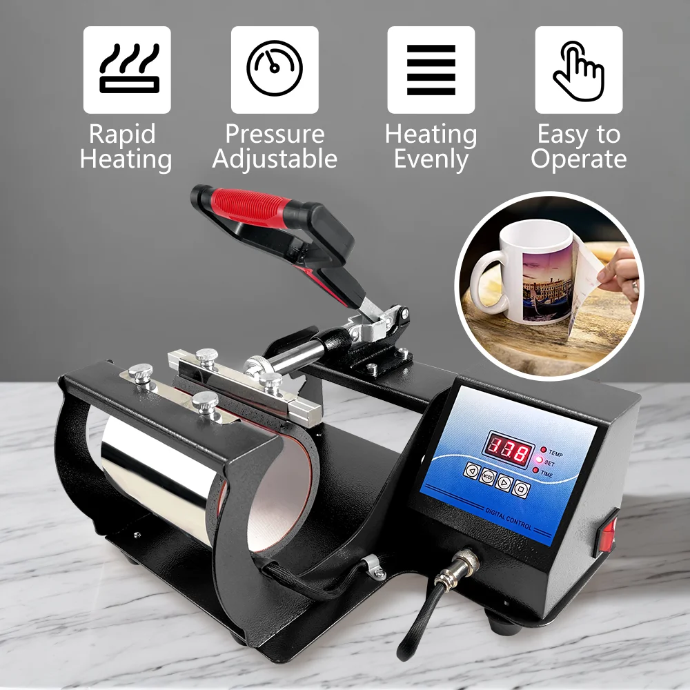 Digital Heat Transfer Machine Cup Baking Manual Mugs New Condition Letterpress Colour Changing Feature