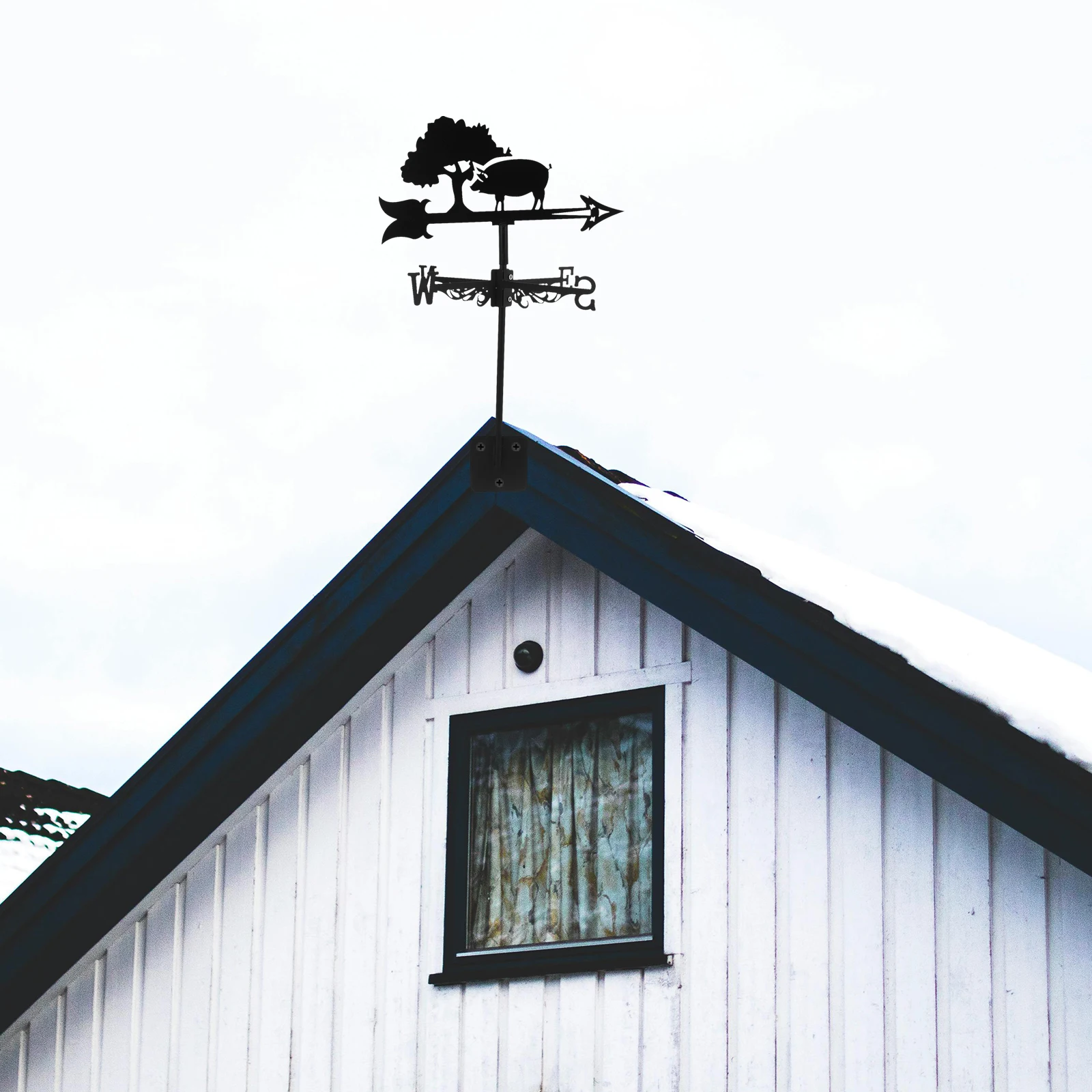 

Roof Garden Decoration Metal Wind Vane Weather Direction Indicator Iron Pig Weathervane Yard Ornament Lawn Decor