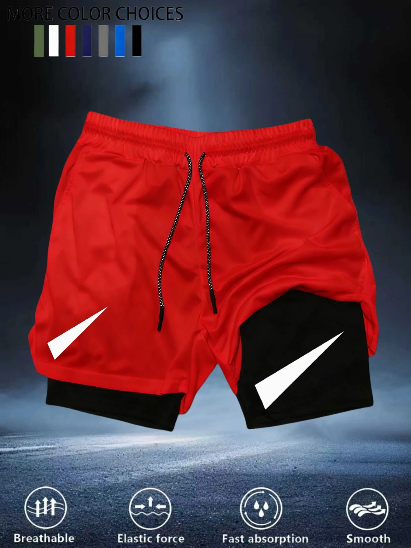 Men'S Double-Layer Shorts Fashion Bold Print Pattern | Breathable Soft Comfortable | Suitable for Sports Fitness Training