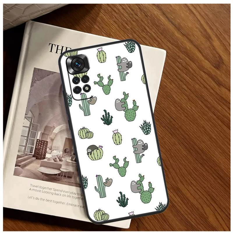 Cacti Sloths Case For Xiaomi Redmi Note 12 12S 11 11S 10 10S 9 9S 8 Pro 8T Redmi 12C 10C 9C Back Cover