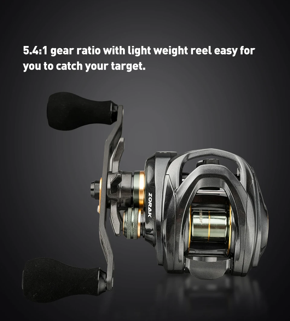 Johncoo Baitcasting-Rolle für Meeresangeln mit Kraftgriff, 8 kg Bremskraft, 5,4 Übersetzungsverhältnis, Angelrolle, Oktopus-Angelrolle – Detail 10