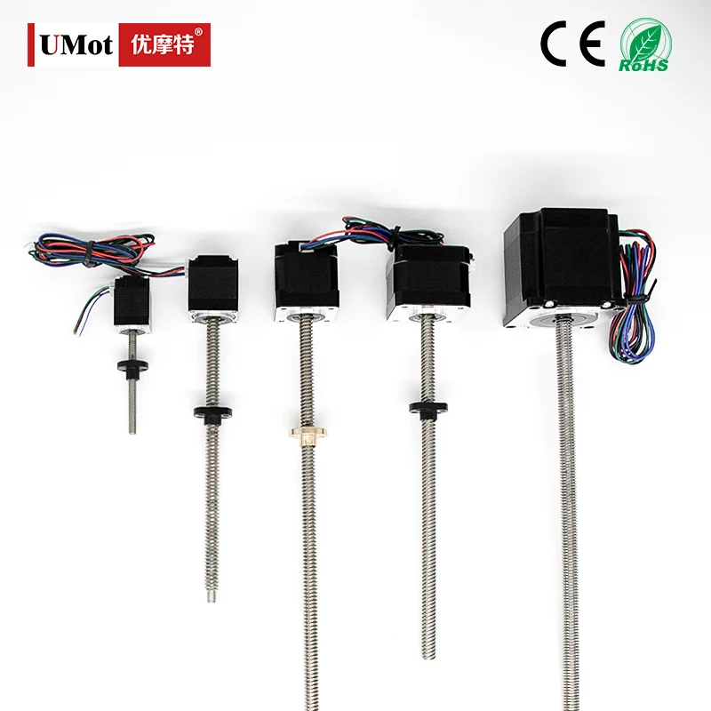 Nema 8 11 14 17 Hybrid Micro Leadscrew Screw Stepping Linear Stepper Motor With Customized Lead Screw Trapezoidal Thread T5/T8