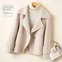 New Korean Winter Coat Women Wool Jacket Fashion Autumn Double-Sided Cashmere Female Short Camel Black Outerwear Clothes Coats