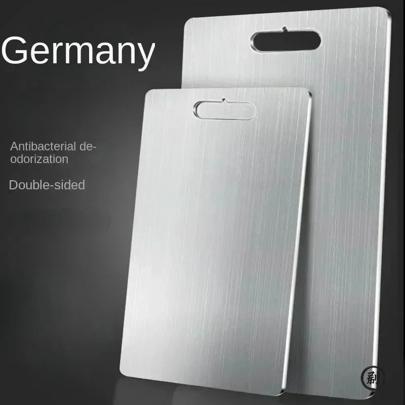 304 Stainless Steel Cutting Board Double Sided Chopping Block Kitchen Thickened Chopping Board for Meat Vegetable Dough